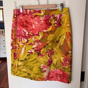 J. Crew Impressionist Watercolor Pencil Skirt